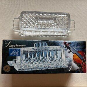Longchamp Cristal d'Arques France 24% lead crystal Butter Dish and Lid